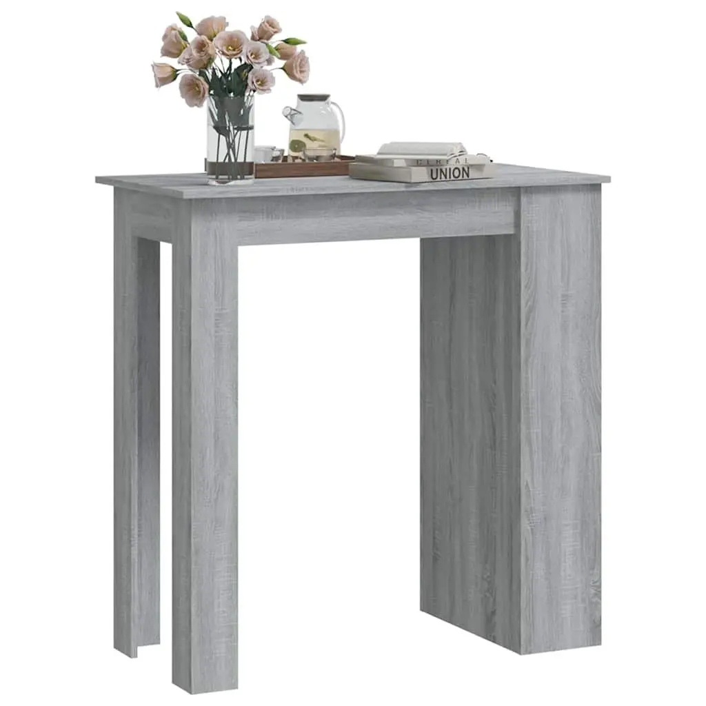 Bar Table with 3 Storage Racks in Grey Sonoma