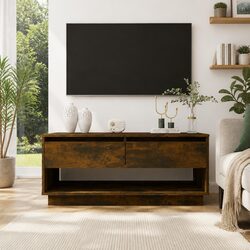 Brown TV Cabinet with Durable Build and Drawers