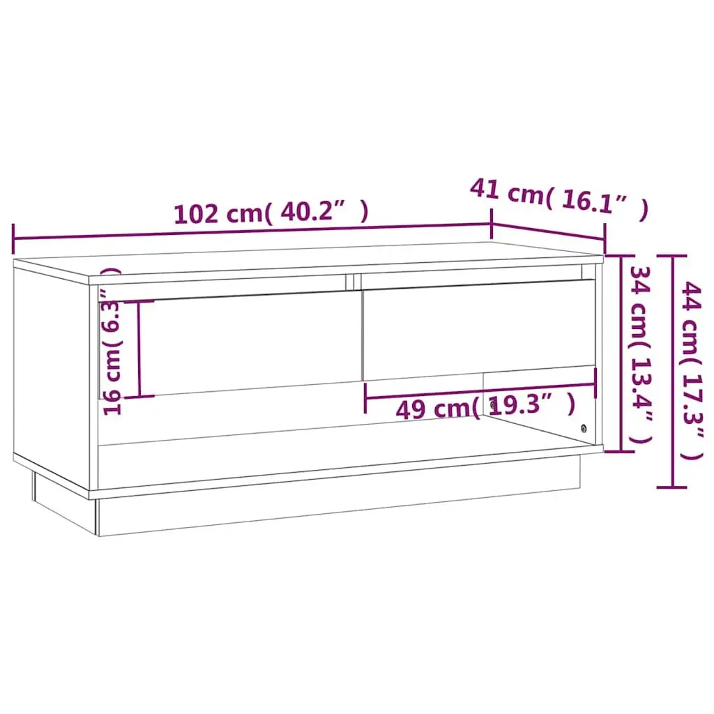 TV Cabinet Engineered Wood 102x41x44 cm Brown