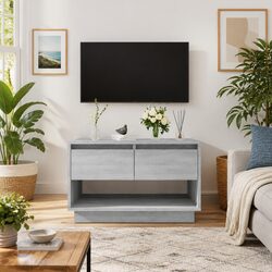 Durable Grey TV Cabinet 70x41x44cm with Drawers