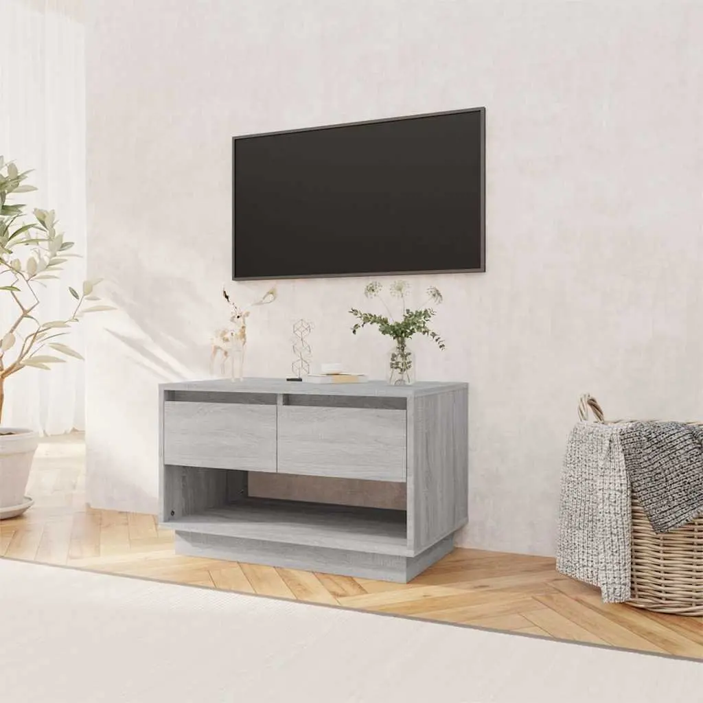 Grey TV Cabinet 70x41x44cm with Drawers