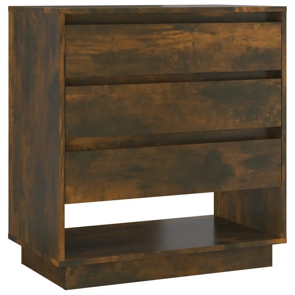Brown Engineered Wood Sideboard with 3 Drawers