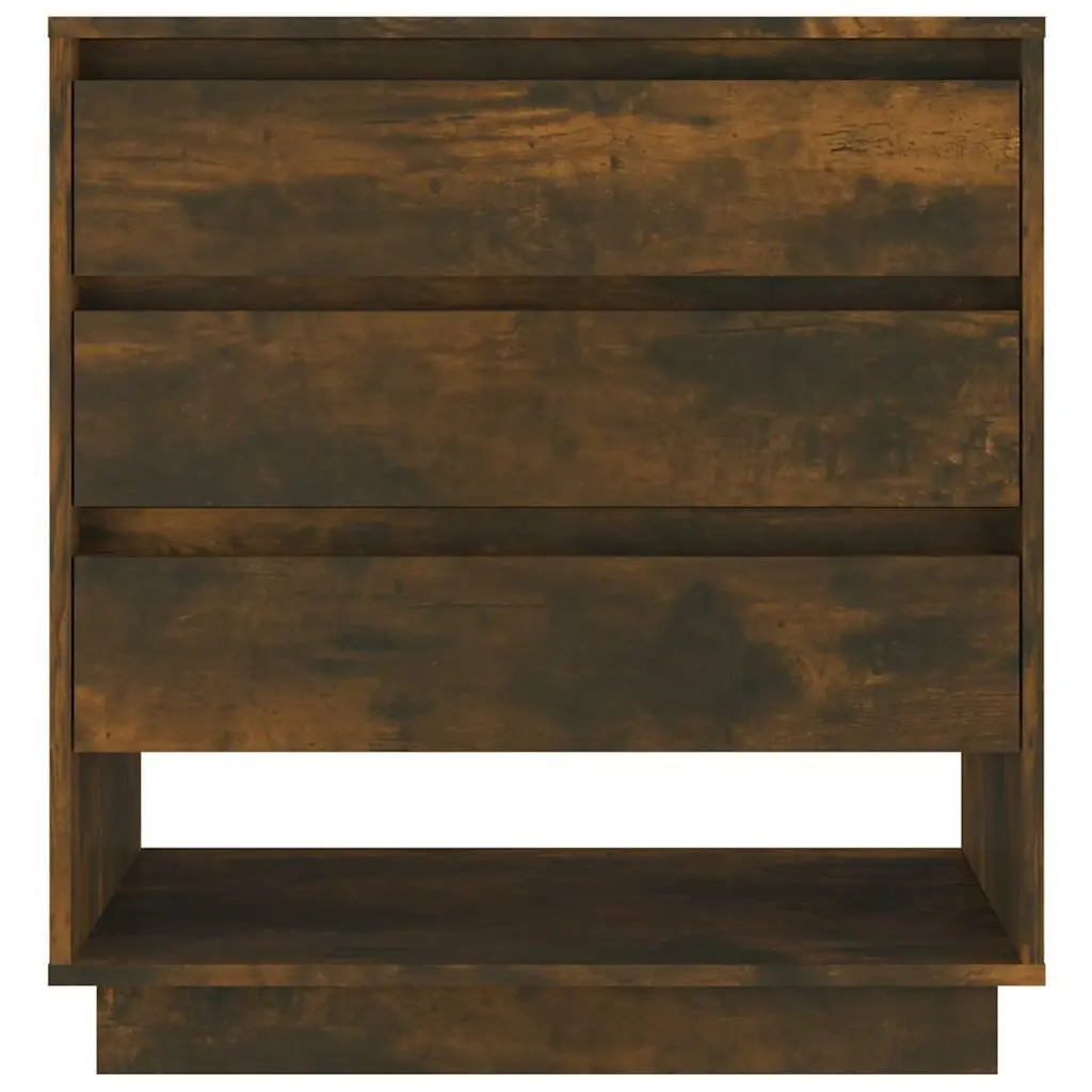 Brown Engineered Wood Sideboard with 3 Drawers