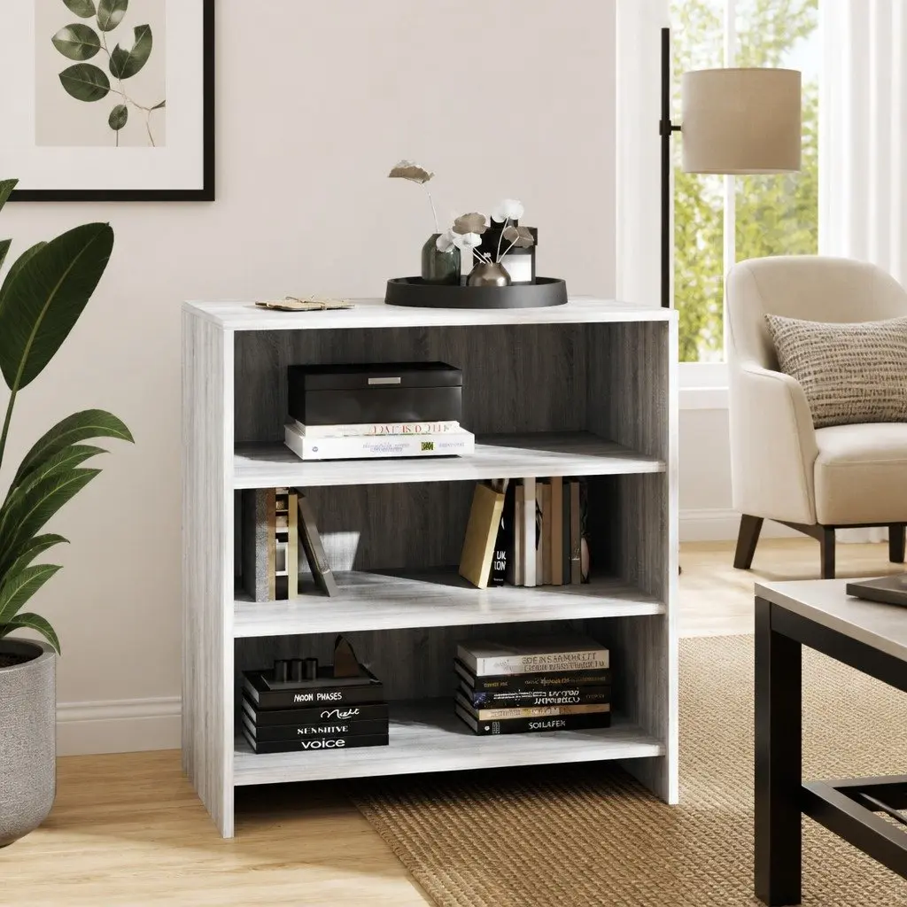 Grey Sideboard Storage Cabinet with 3 Shelves