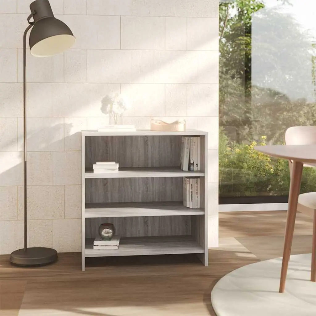 Grey Sideboard Storage Cabinet with 3 Shelves