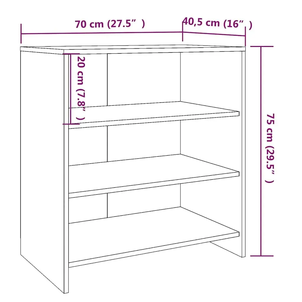 Grey Sideboard Storage Cabinet with 3 Shelves