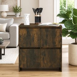 Brown 4-Door Sideboard for Living Room Storage