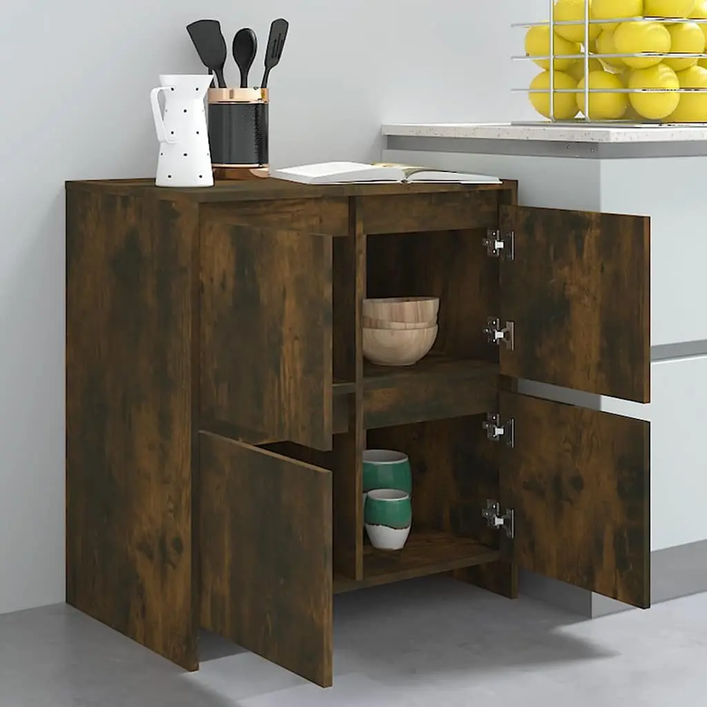 Brown 4-Door Sideboard for Living Room Storage