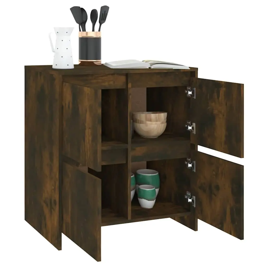 Brown 4-Door Sideboard for Living Room Storage