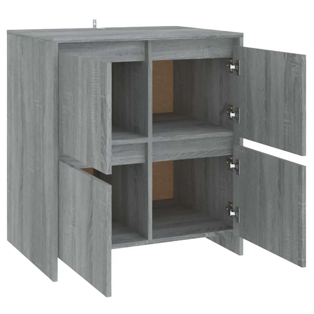 Sideboard Grey Sonoma 70x41x75 cm Storage Cabinet 4 Doors Engineered Wood