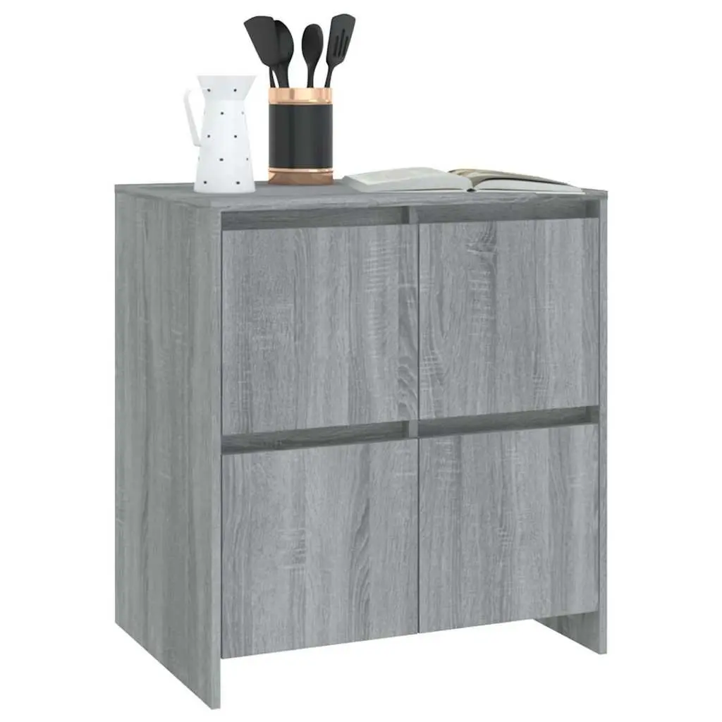 Sideboard Grey Sonoma 70x41x75 cm Storage Cabinet 4 Doors Engineered Wood