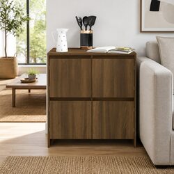 Elegant Brown Oak Sideboard with 4 Doors for Storage