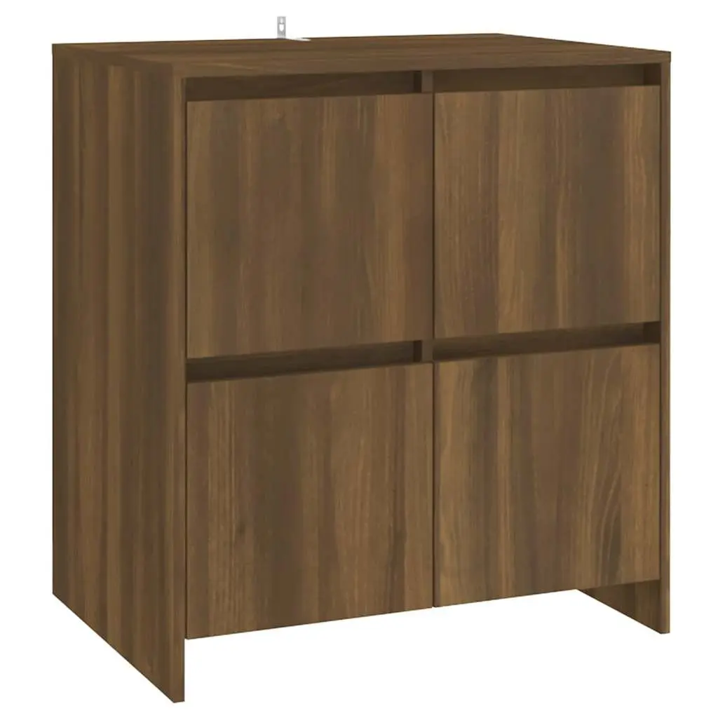 Brown Oak Sideboard with 4 Doors for Storage