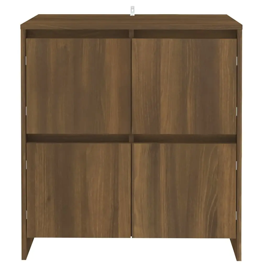 Brown Oak Sideboard with 4 Doors for Storage