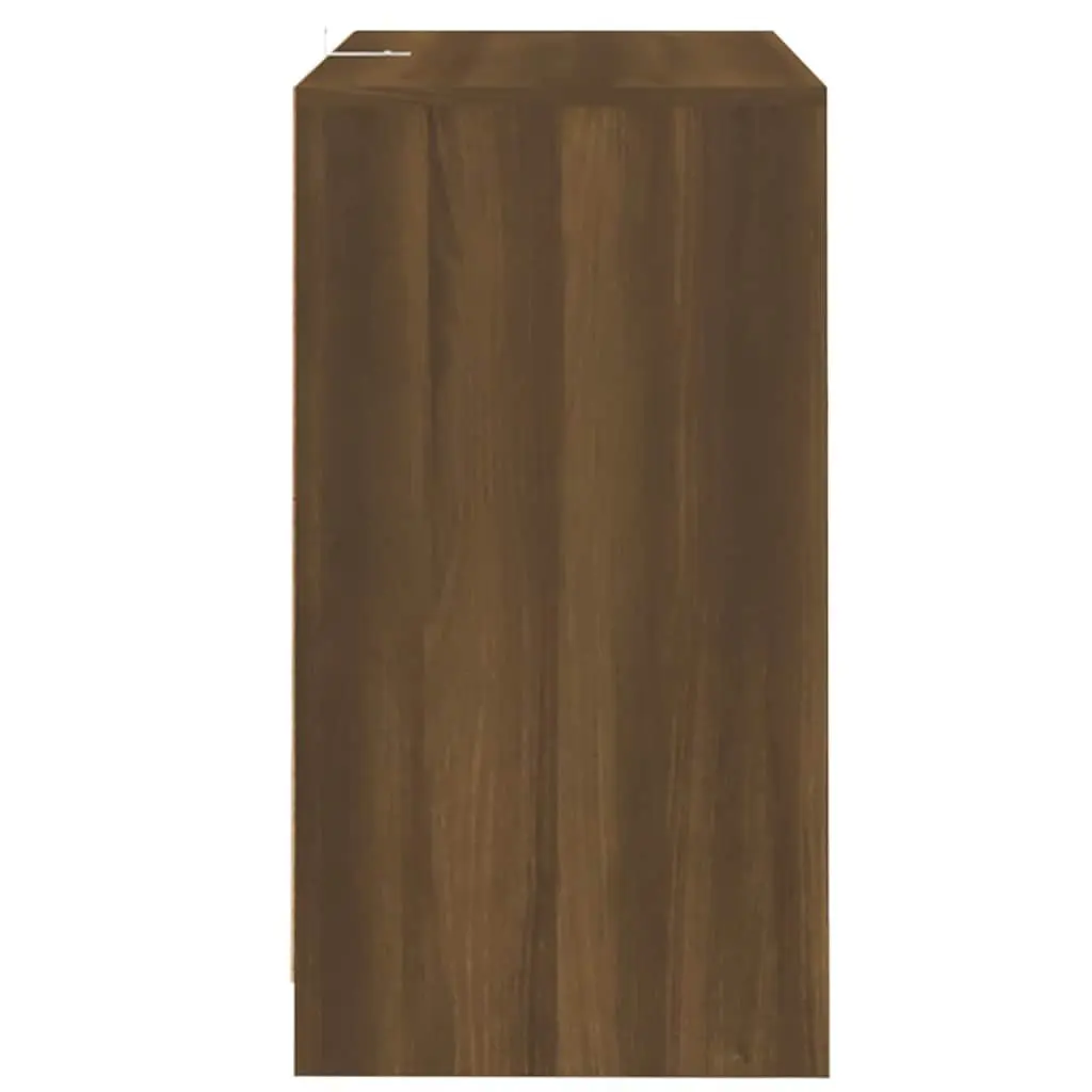 Brown Oak Sideboard with 4 Doors for Storage