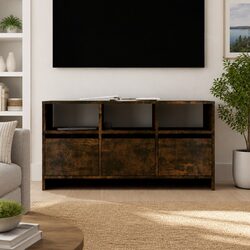 Stylish Brown TV Cabinet with 3 Drawers and Compartments