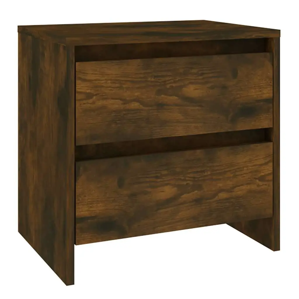 Bedside Cabinets Engineered Wood 45x34.5x44.5 cm Brown 2 Piece Nightstands Storage