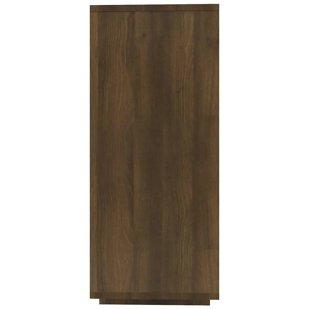 Brown Oak Sideboard with 4 Shelves