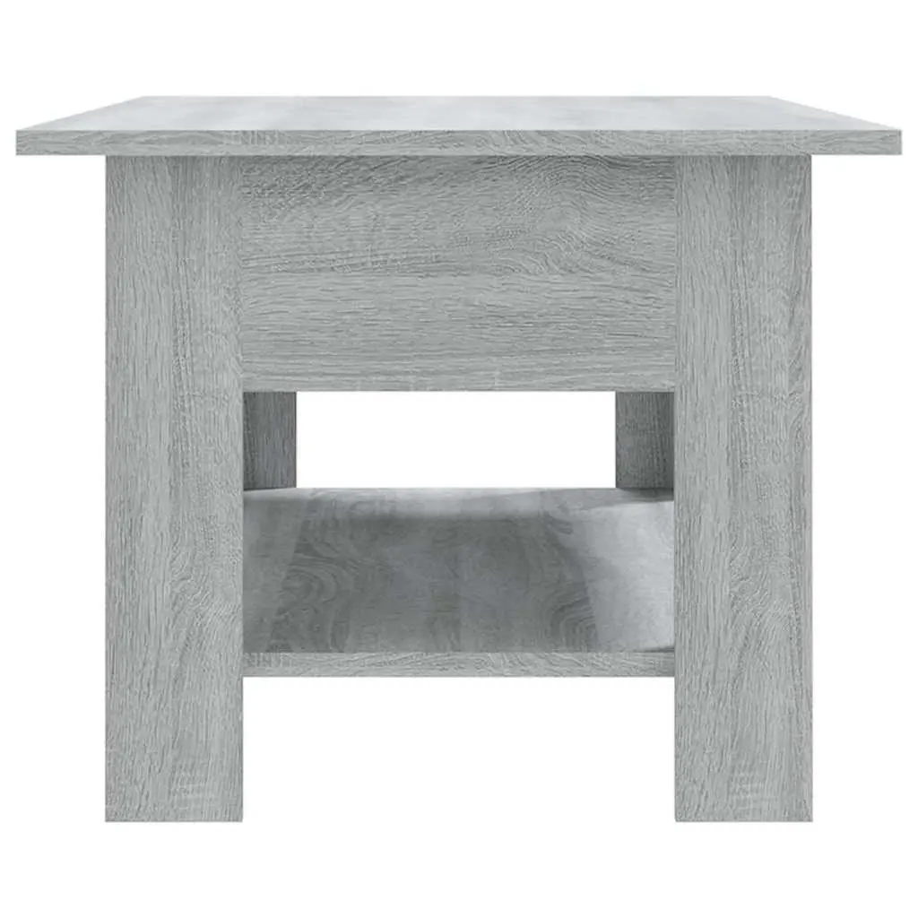 Two-Tier Grey Accent Coffee Table with Storage Shelf