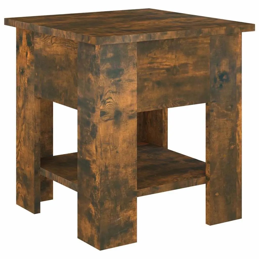 Brown Wood Coffee Table with Storage Shelf