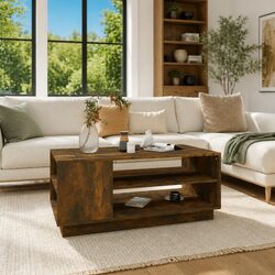 Modern Design Coffee Table with Storage Shelves