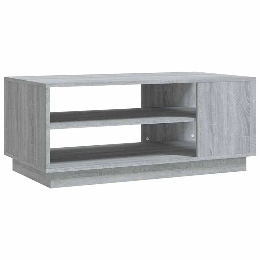 Coffee Table Grey Sonoma Modern Design Living Room Storage Shelves Accent