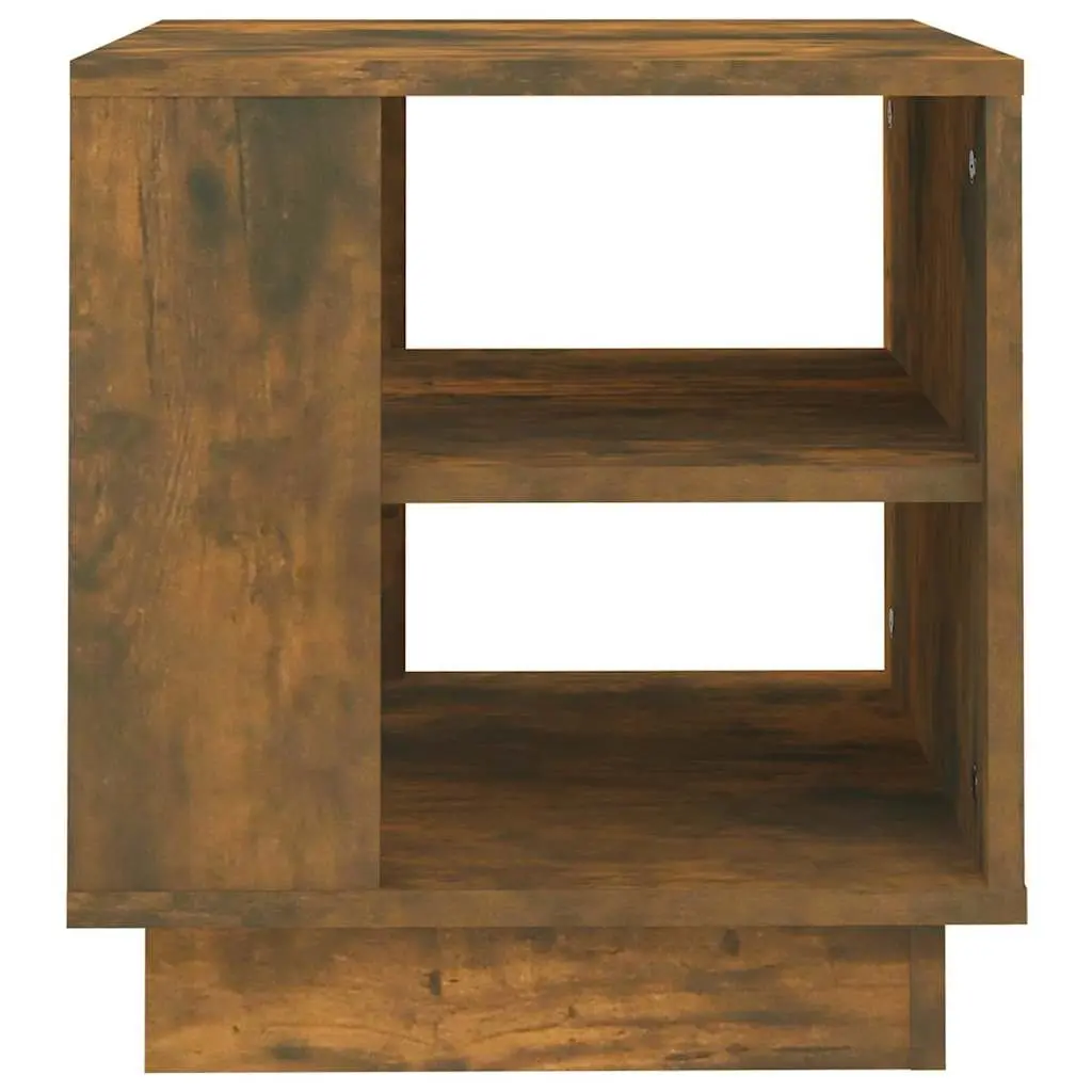 Brown Engineered Coffee Table with 2 Storage Shelves