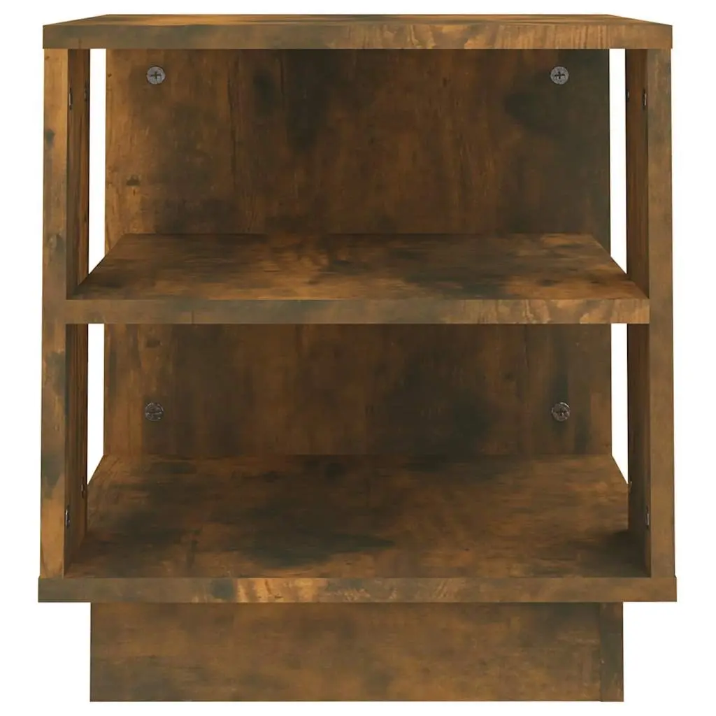 Brown Engineered Coffee Table with 2 Storage Shelves