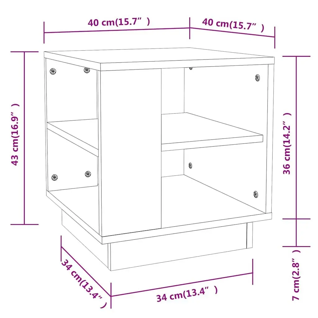 Brown Engineered Coffee Table with 2 Storage Shelves