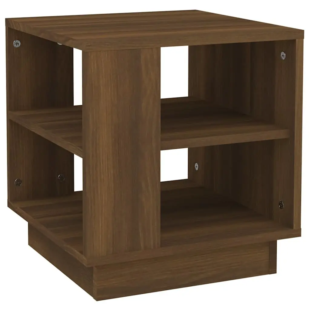Brown Coffee Table with Ample Storage Shelves