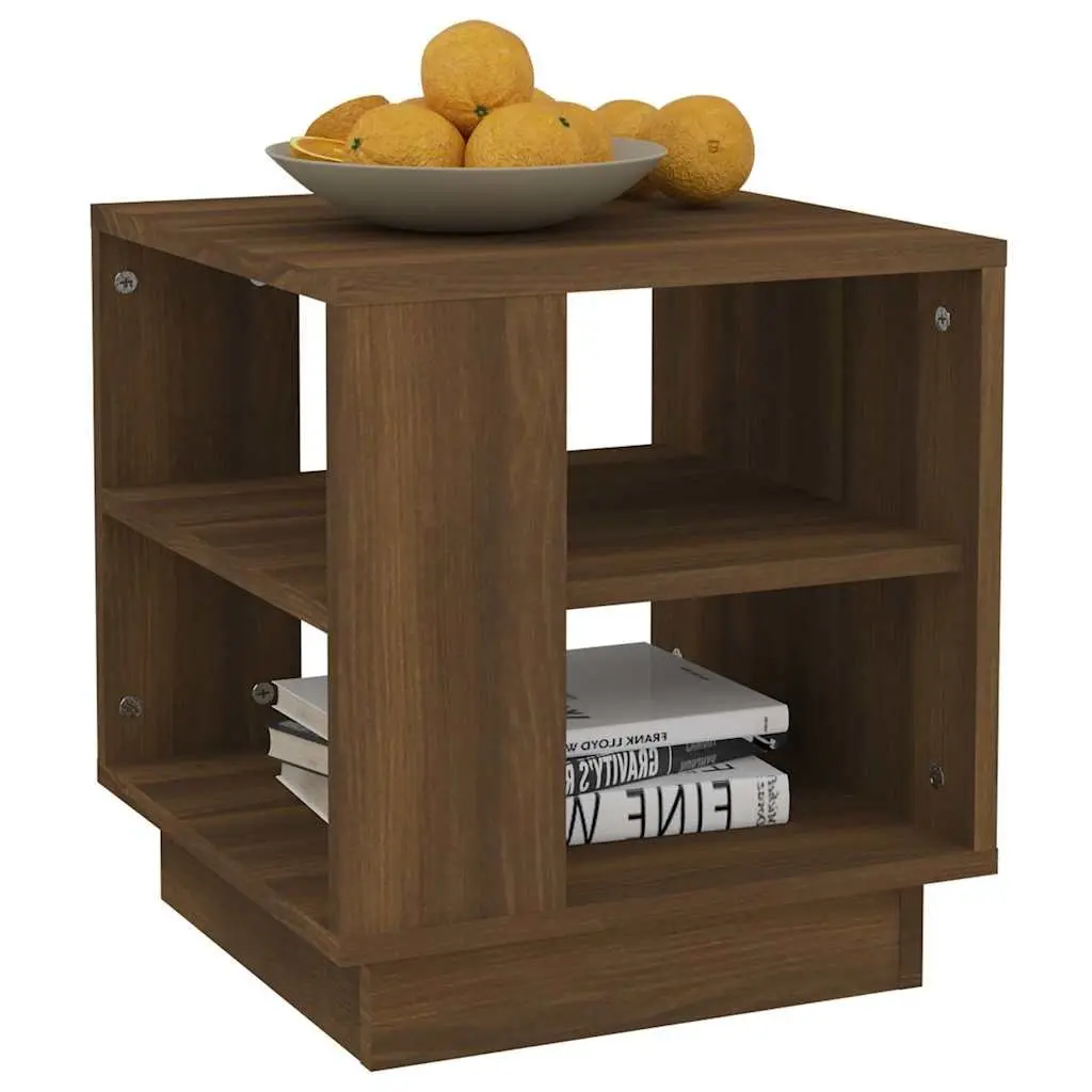 Brown Coffee Table with Ample Storage Shelves