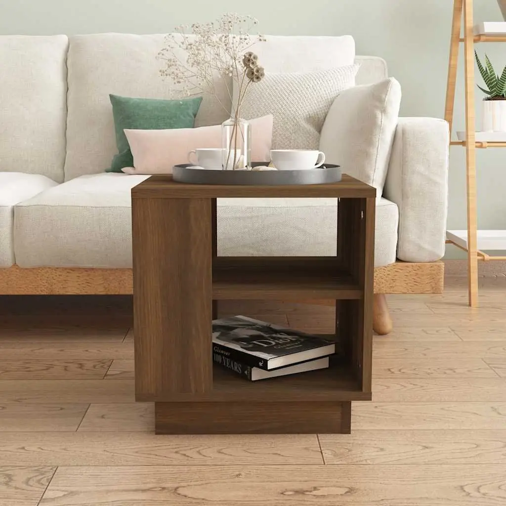 Brown Coffee Table with Ample Storage Shelves