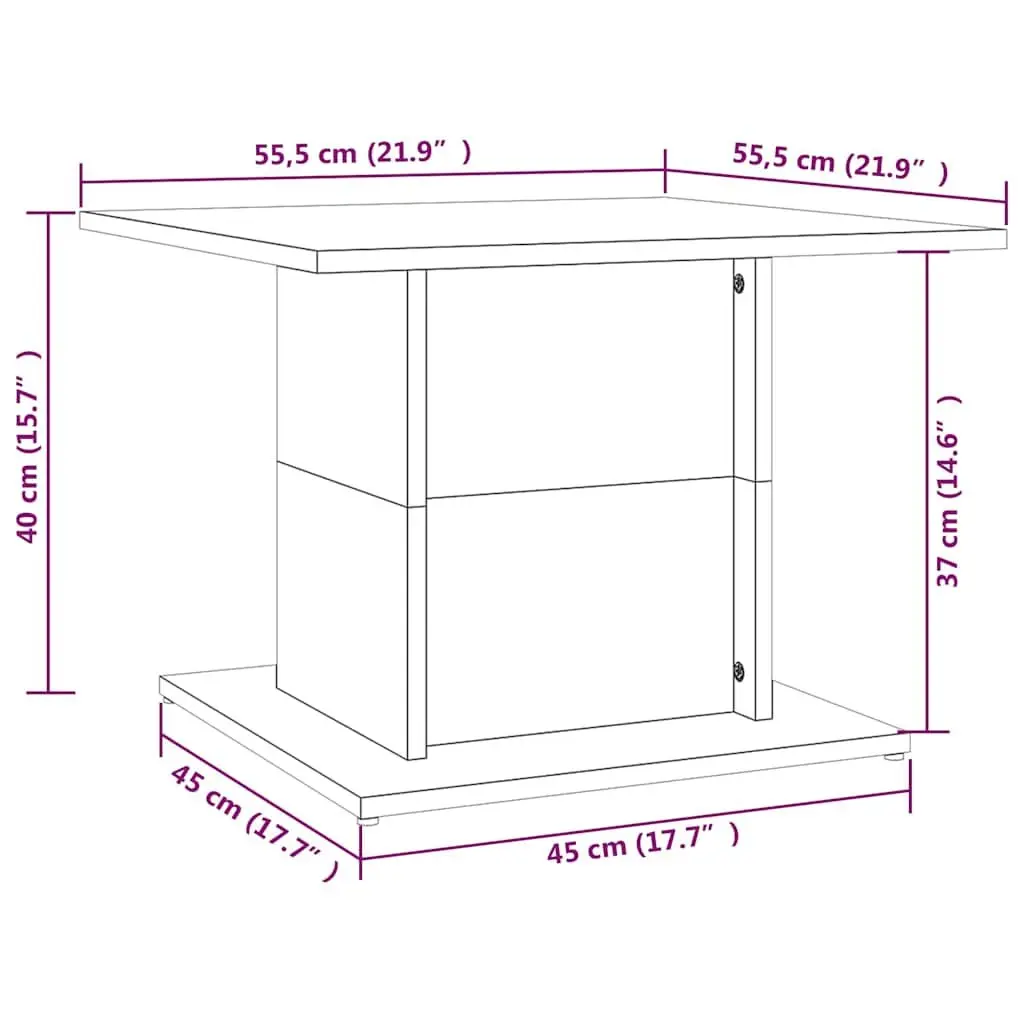Engineered Wood Coffee Table in Smoked Oak Finish