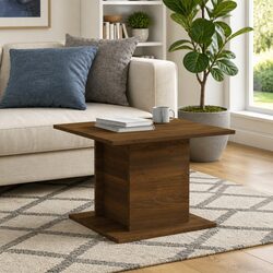Brown Oak Engineered Wood Coffee Table for Living Rooms