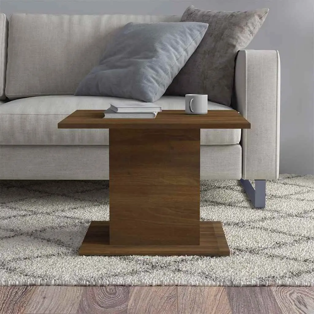 Coffee Table Engineered Wood 55.5 x 55.5 x 40 cm Brown Oak