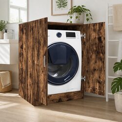 Washing Machine Storage Cabinet in Smoked Oak 71x71.5x91.5cm