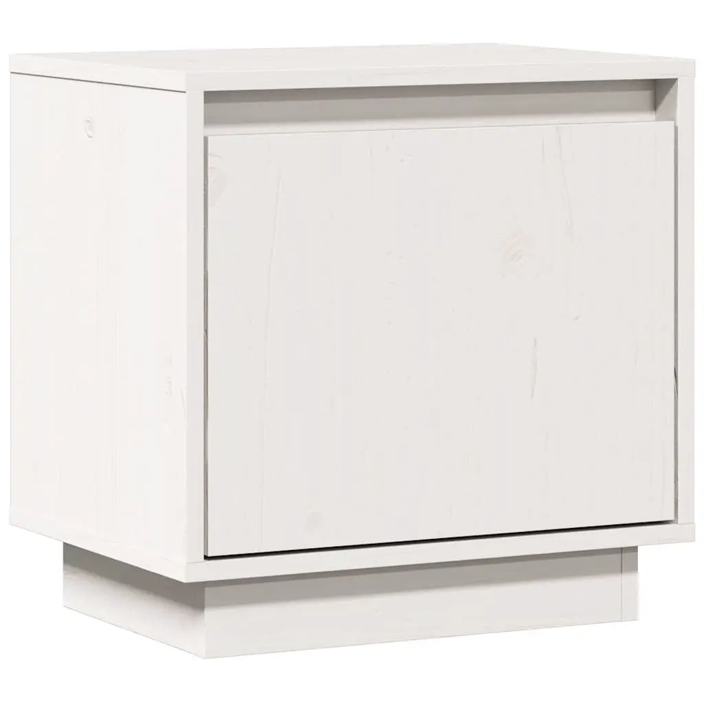 White Solid Wood Pine Bedside Cabinet for Modern Bedrooms