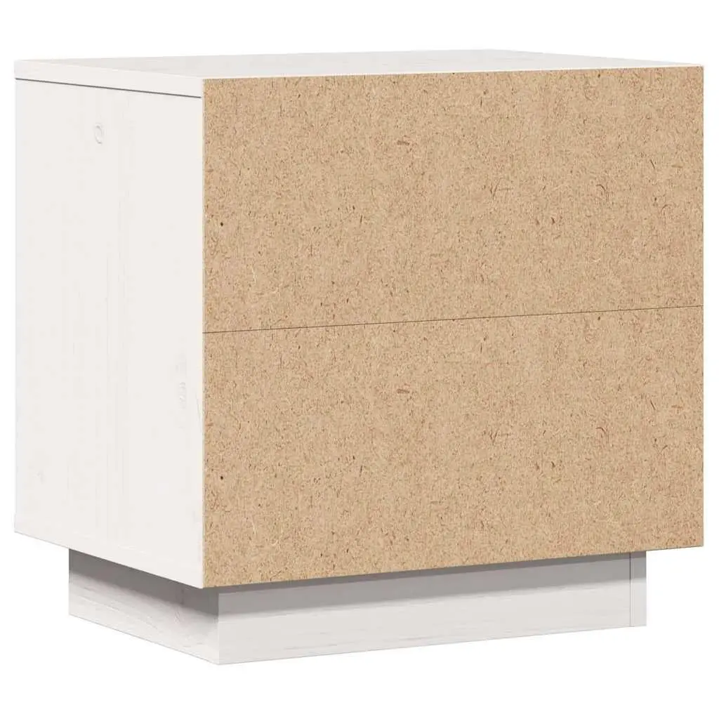 White Solid Wood Pine Bedside Cabinet for Modern Bedrooms