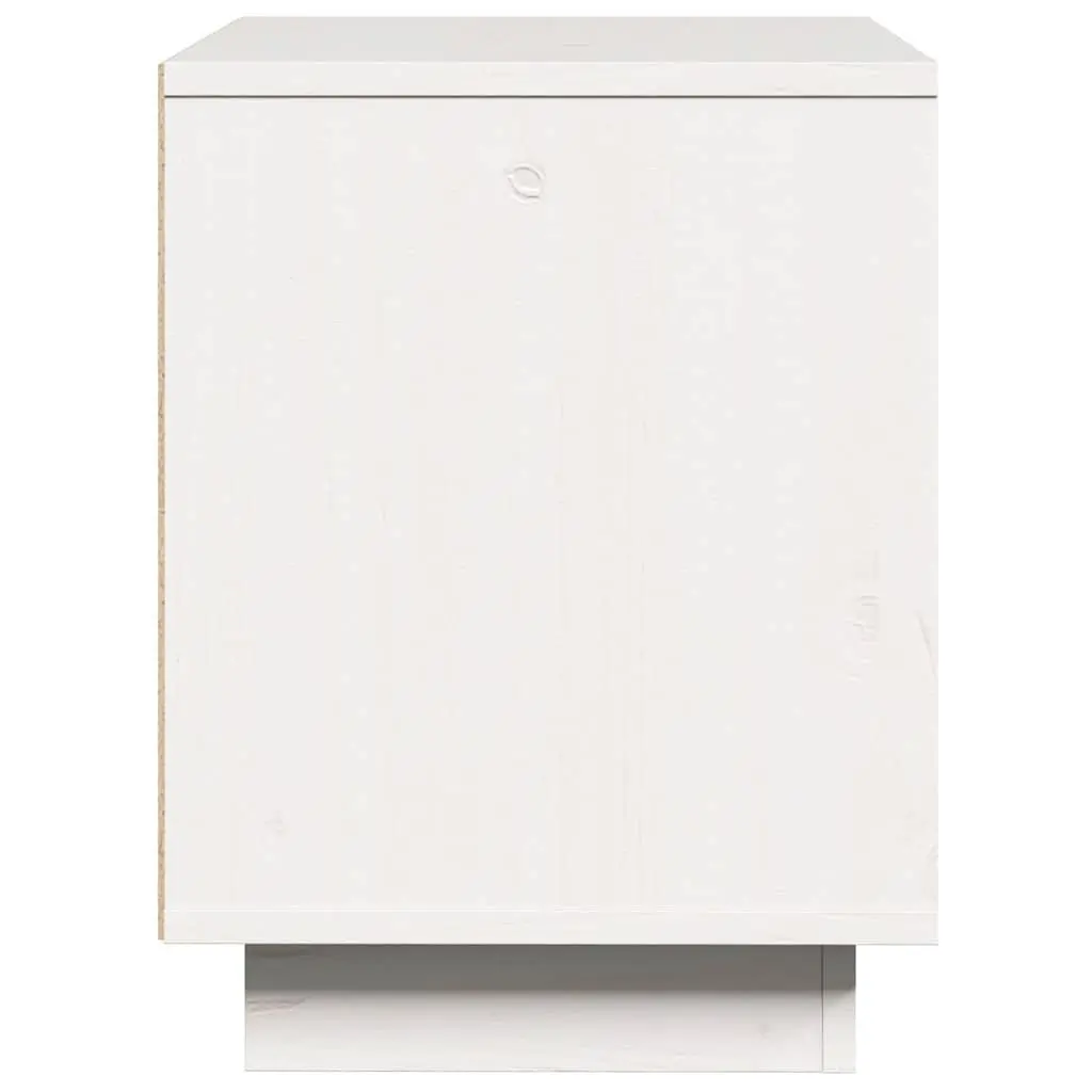 White Solid Wood Pine Bedside Cabinet for Modern Bedrooms