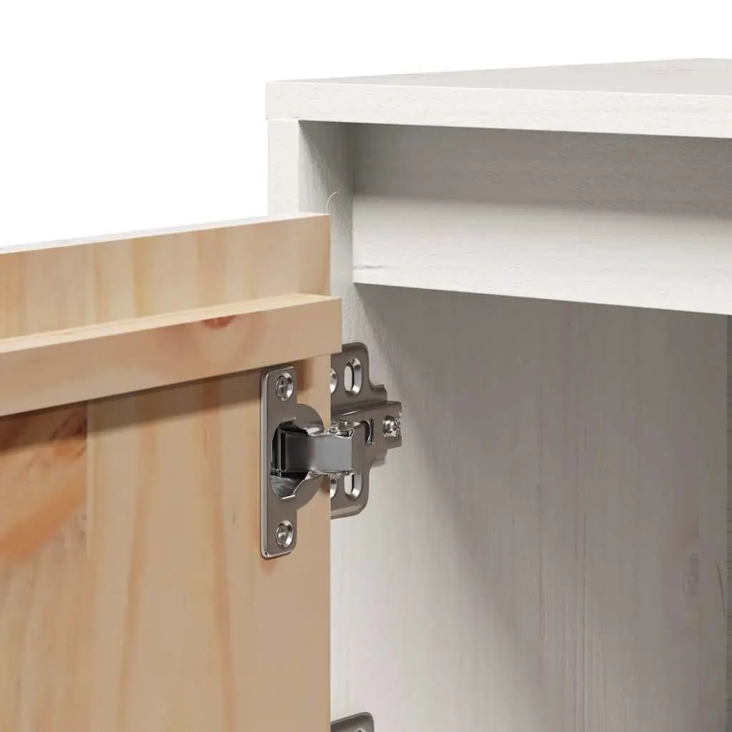 White Solid Wood Pine Bedside Cabinet for Modern Bedrooms