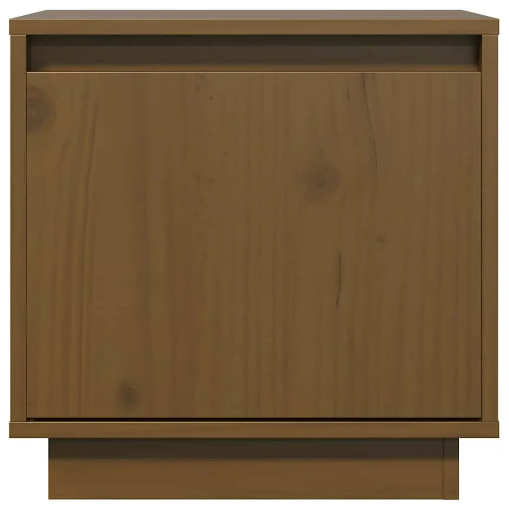 Solid Wood Pine Bedside Cabinets, 2 Pack, Brown