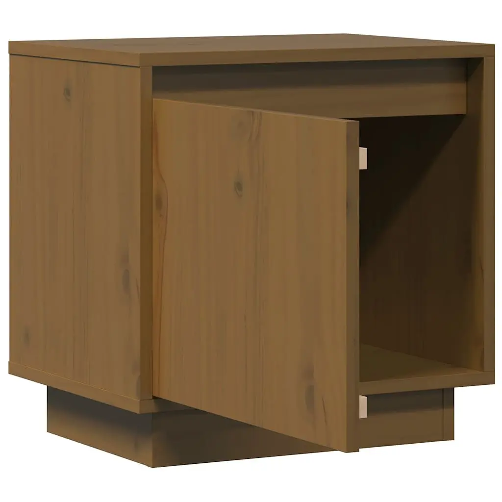 Solid Wood Pine Bedside Cabinets, 2 Pack, Brown
