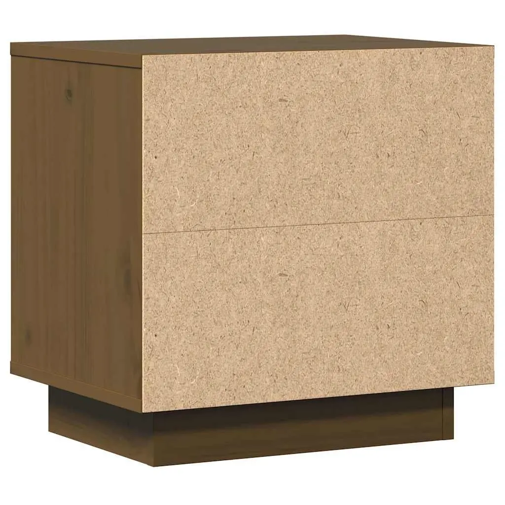Solid Wood Pine Bedside Cabinets, 2 Pack, Brown