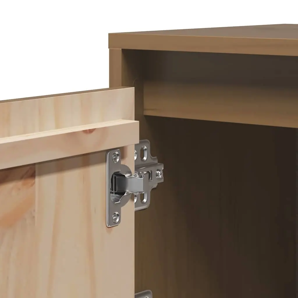 Solid Wood Pine Bedside Cabinets, 2 Pack, Brown