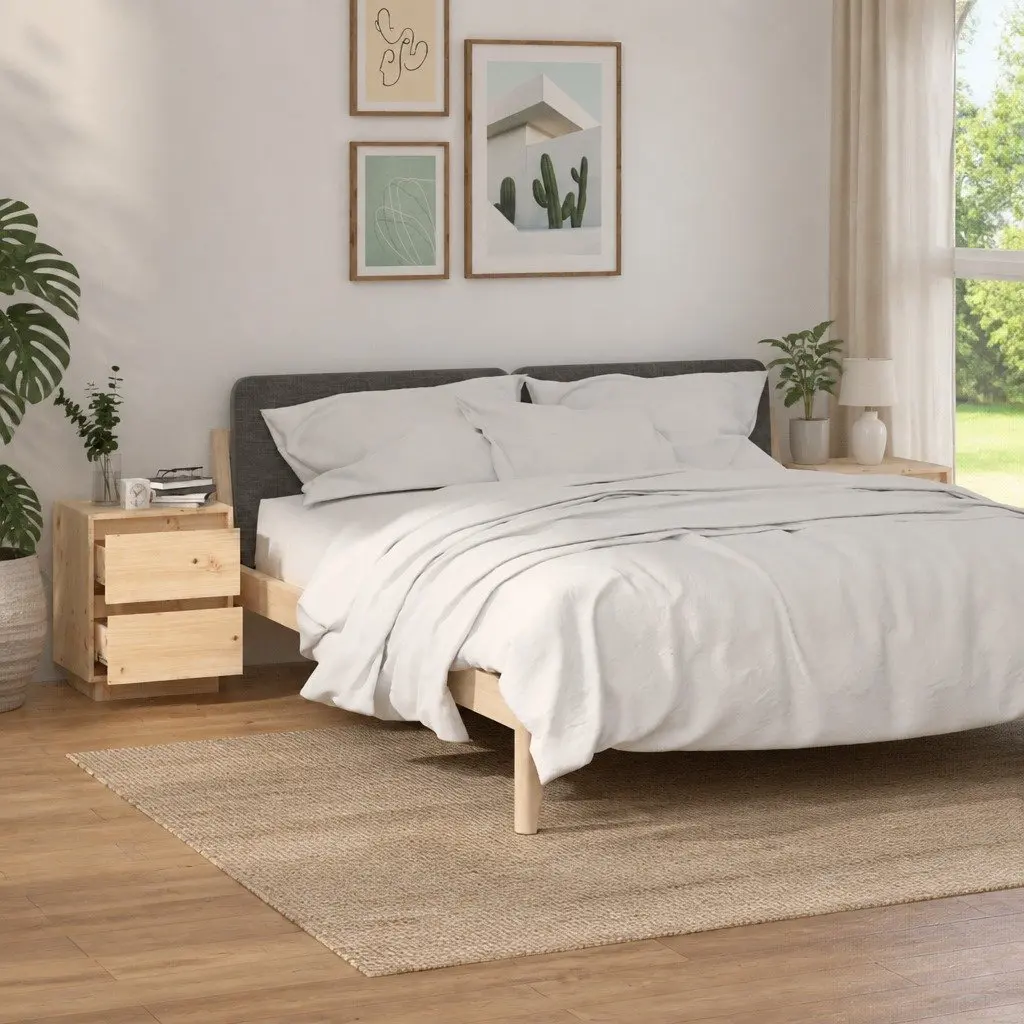 Bedside Cabinets 2 pcs 40x35x50 cm Brown Side Tables Storage Nightstand