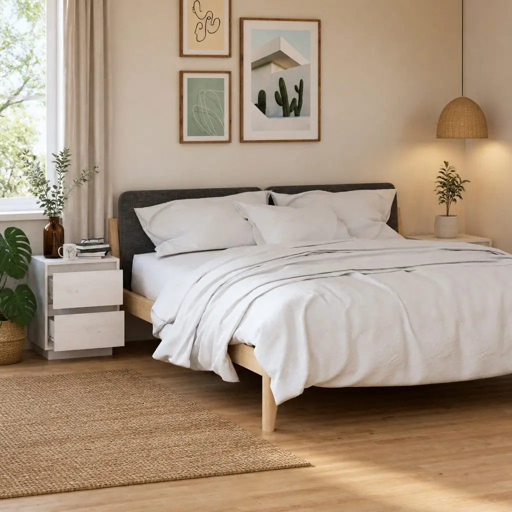 Bedside Tables Solid Pinewood 40W x 35D x 50H cm White 2 Pieces