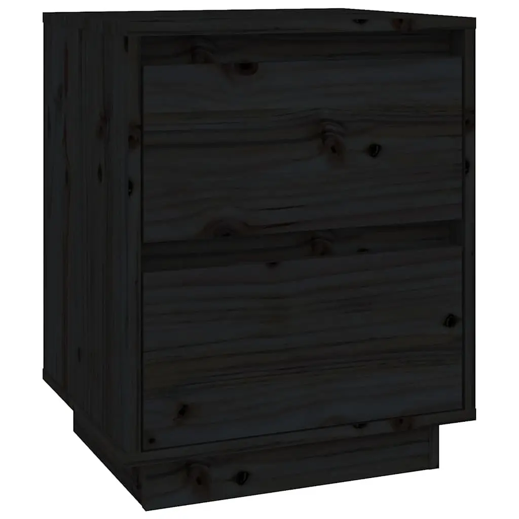 Bedside Cabinets 2 pcs Black Storage Side Tables Modern Bedroom Furniture