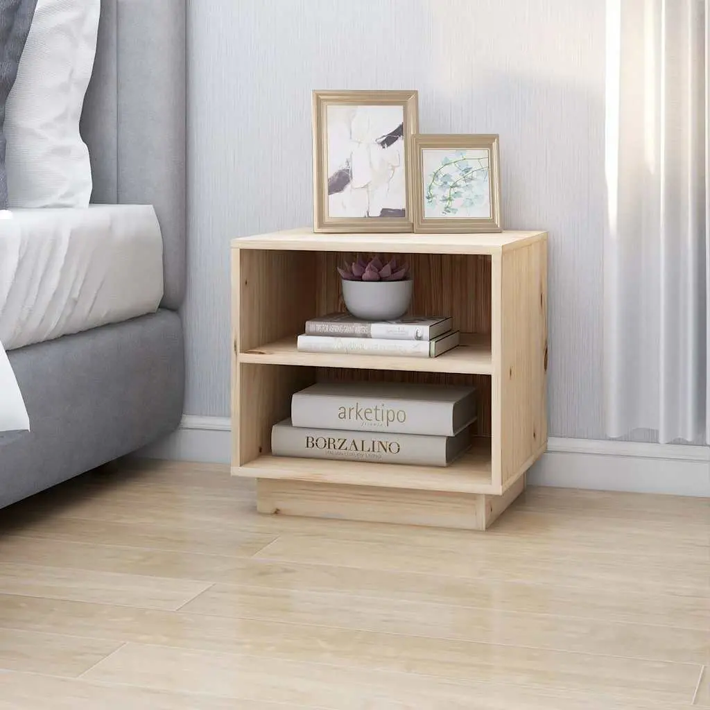 Bedside Tables Solid Pinewood 40x34x40 cm Brown 2 Piece