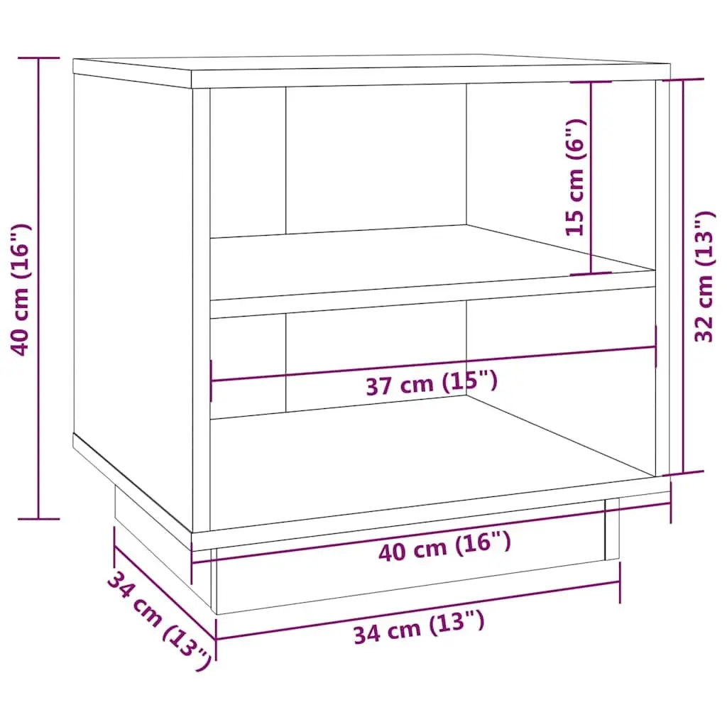 Bedside Cabinets 2 pcs White 40x34x40 cm Wooden Storage Tables Side Units