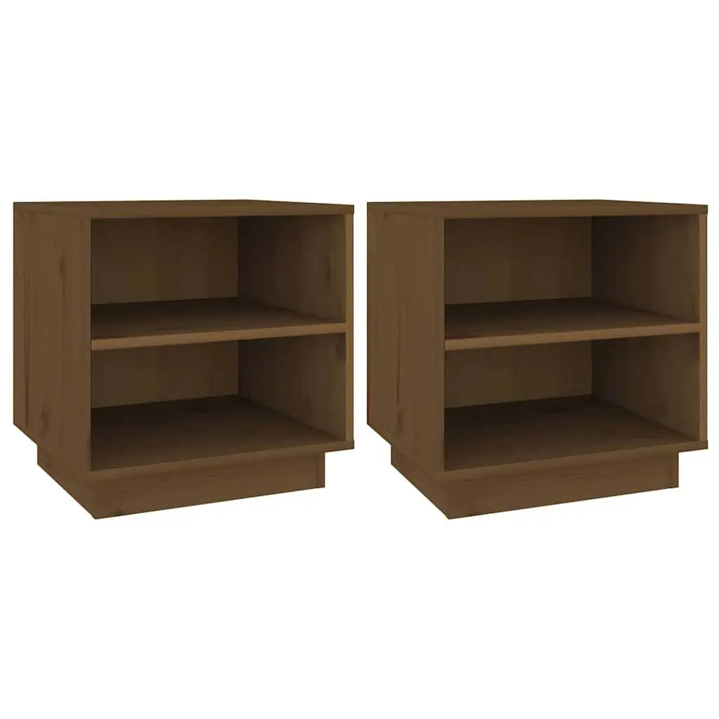 Bedside Cabinets 2 pcs Brown 40x34x40 cm Solid Wood Storage Tables